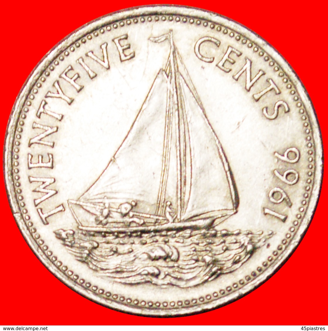 √ GREAT BRITAIN* BAHAMAS ★ 25 CENTS 1966 SHIP! LOW START ★  NO RESERVE! - Bahama's