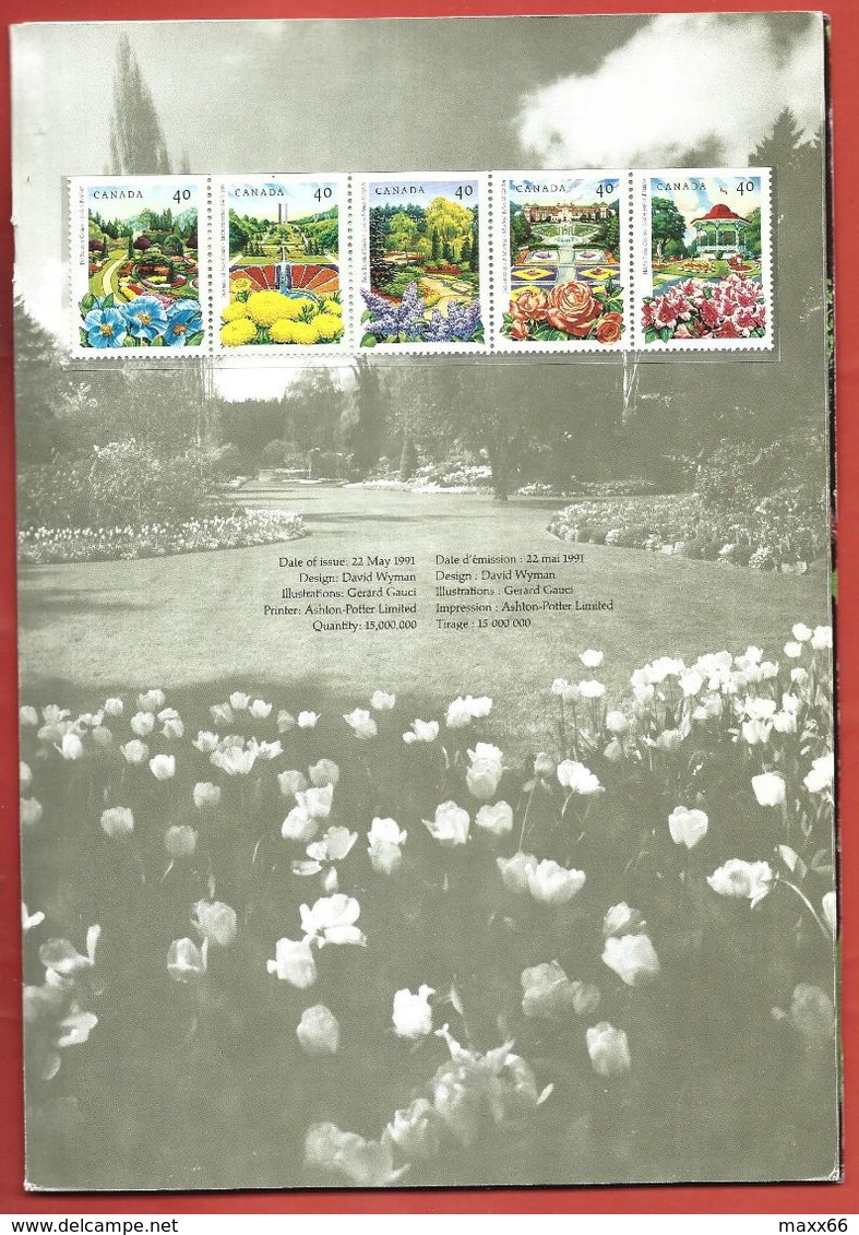 FOLDER CANADA WITH FDC - 1991 - Public Gardens - Jardins Publics - Gedenkausgaben