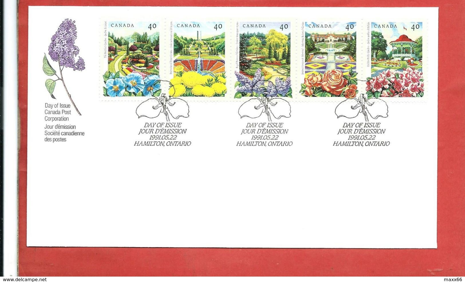 FOLDER CANADA WITH FDC - 1991 - Public Gardens - Jardins Publics - Gedenkausgaben