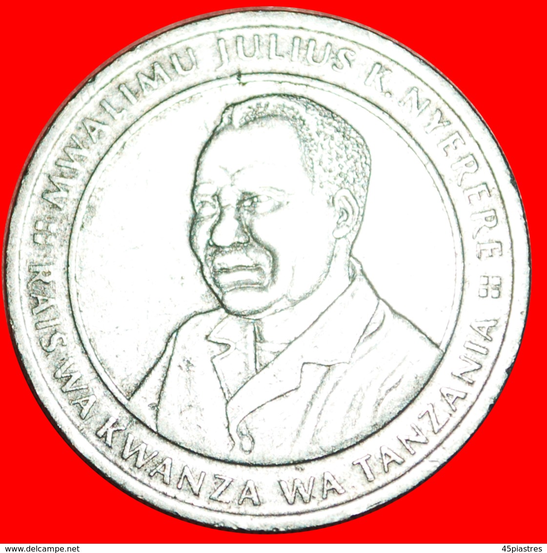 √ NEAR EDGE* TANZANIA ★ 10 SHILINGI 1990! LOW START ★ NO RESERVE! President J. K. Nyerere (1964-1985) - Tanzania