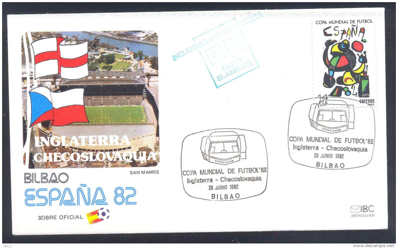 Spain 1982 Cover: Football Soccer Fussbal Calcio: FIFA World Cup WM Weltmeisterschaft Espana 82: England  Czechoslovakia - 1982 – Espagne