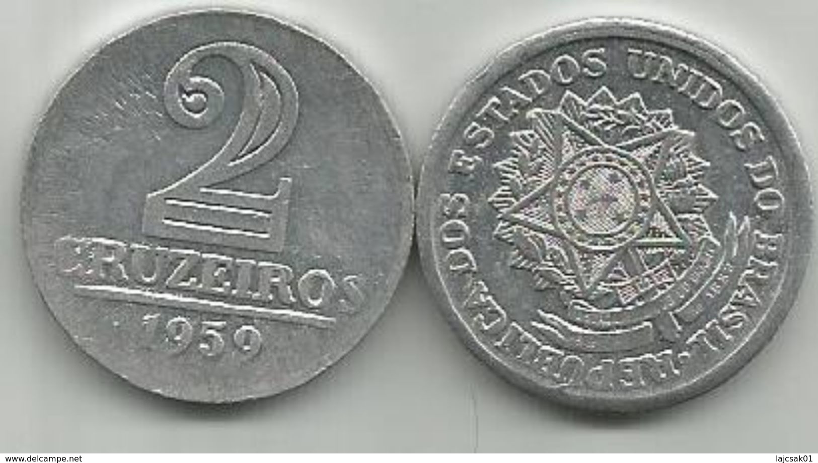 Brazil 2 Cruzeiros 1959. KM#571 - Brésil