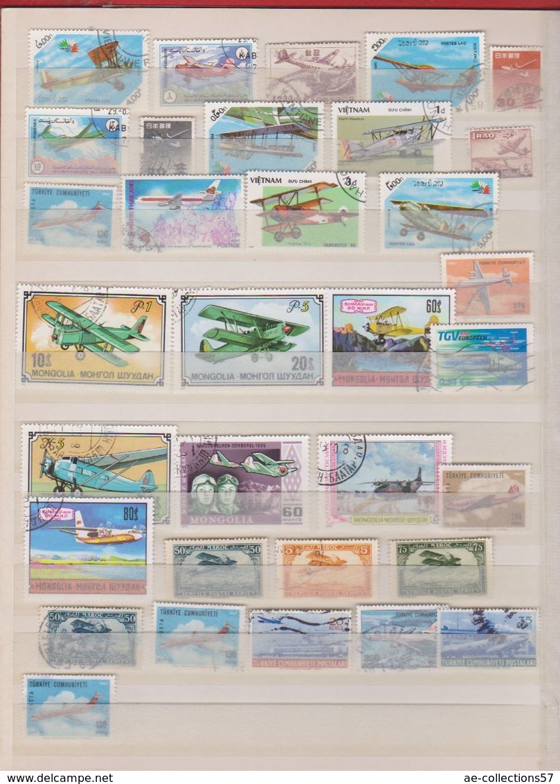 Aviation  / Lot De Timbres /  2 Pages / Etats Divers - Airplanes