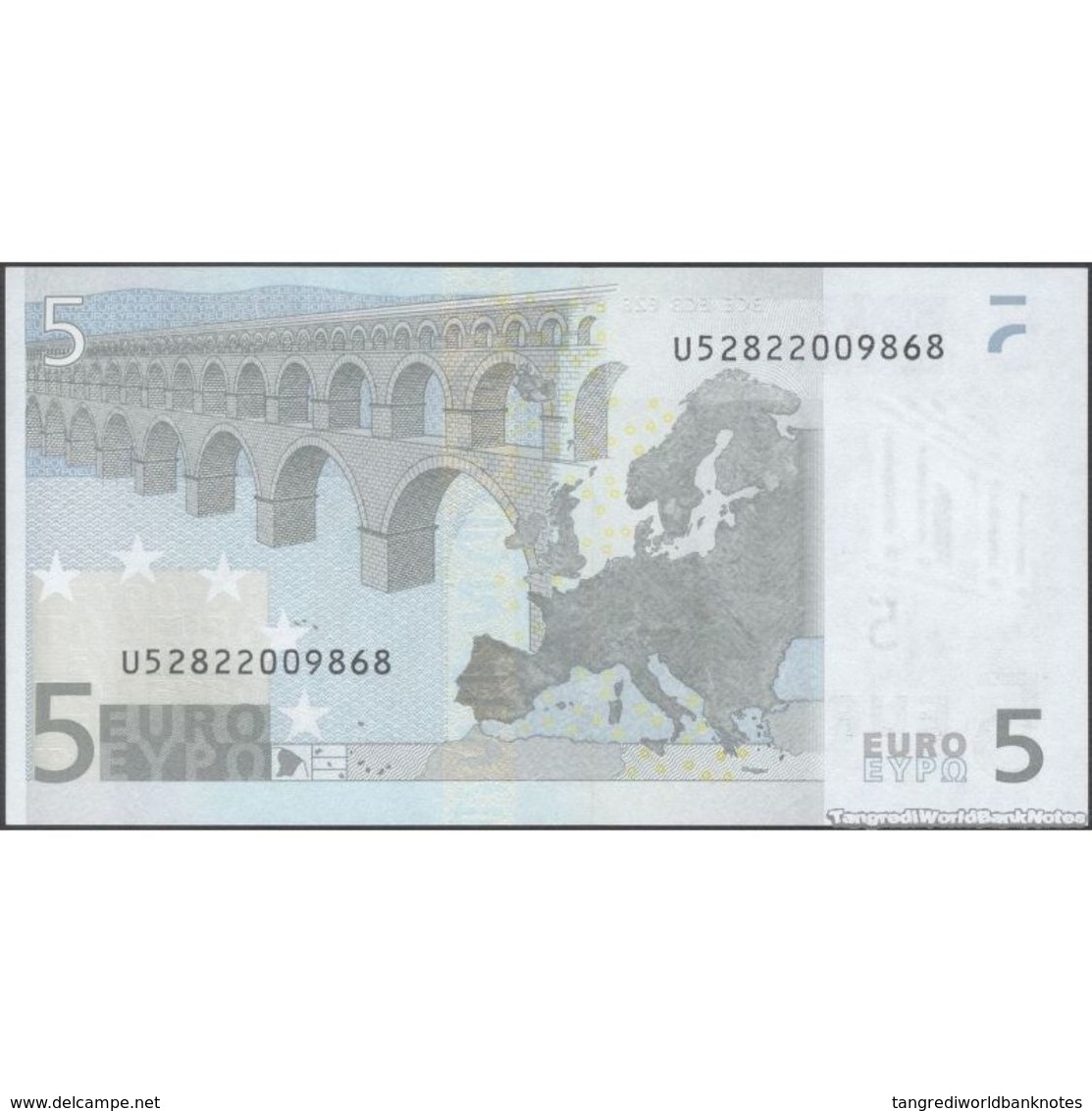 TWN - FRANCE 8U - 5 Euro 2003 Prefix U - Plate L030B6 - Signature: Trichet UNC - 5 Euro