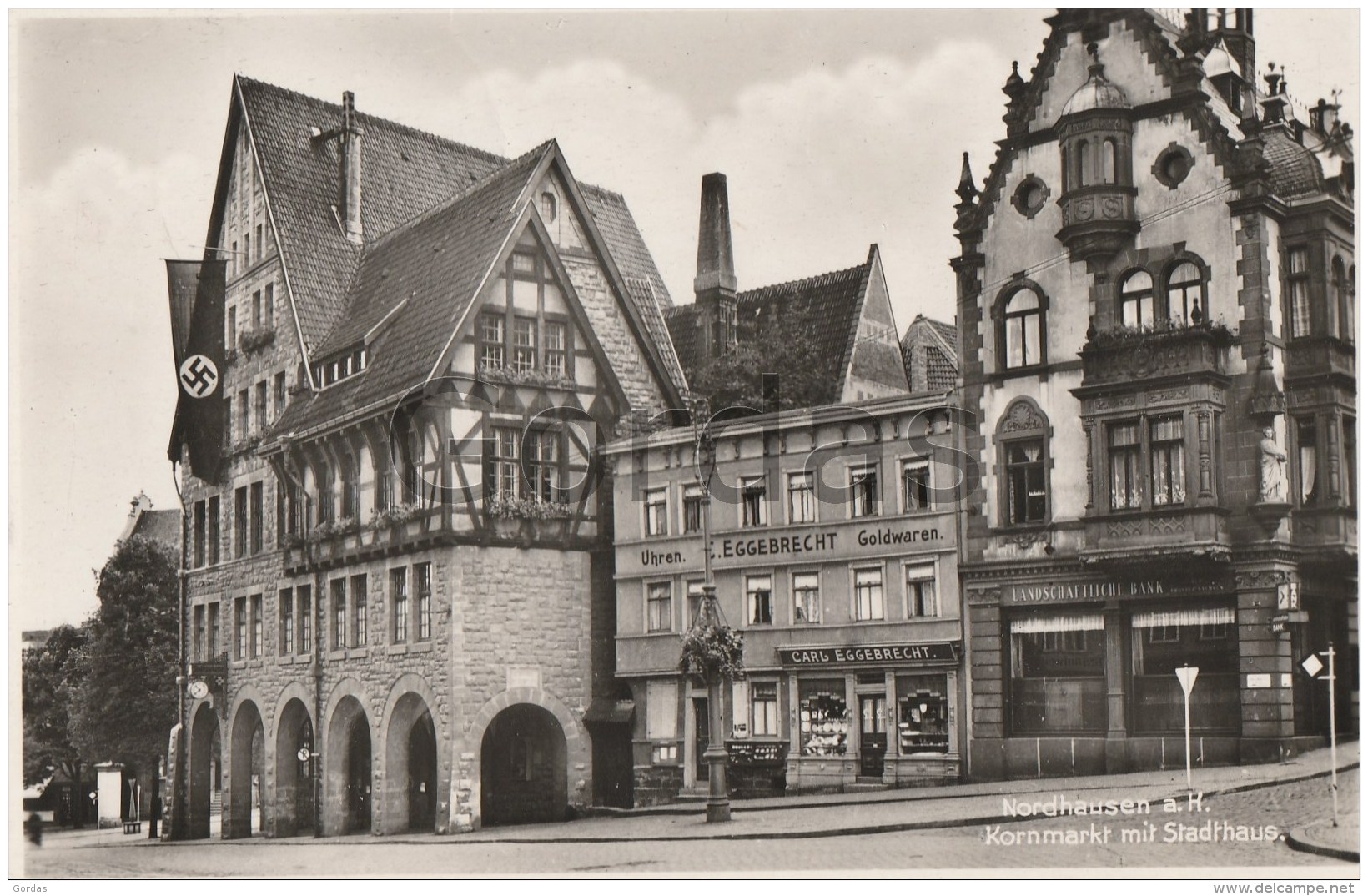 Germany - Nordhausen - Kornmarkt Mit Stadthaus - Nazi Flag - Propaganda - Nordhausen