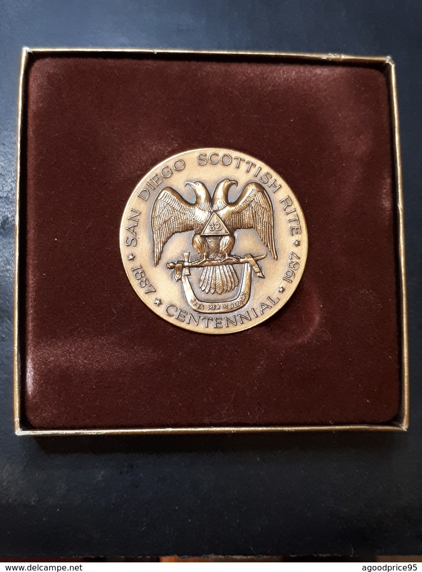 MÉDAILLE MAÇONNIQUE ORIENT OF CALIFORNIA - Freemasonry