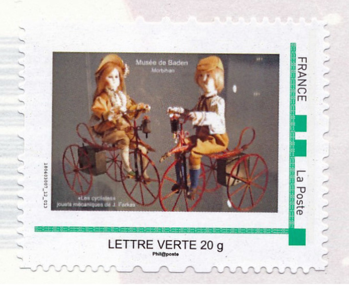 CYCLISTES - Timbre Adhésif - Automate - Jouet Mécanique De Jean Farkas + 1 Carte Postale Automate Cycliste - Altri & Non Classificati