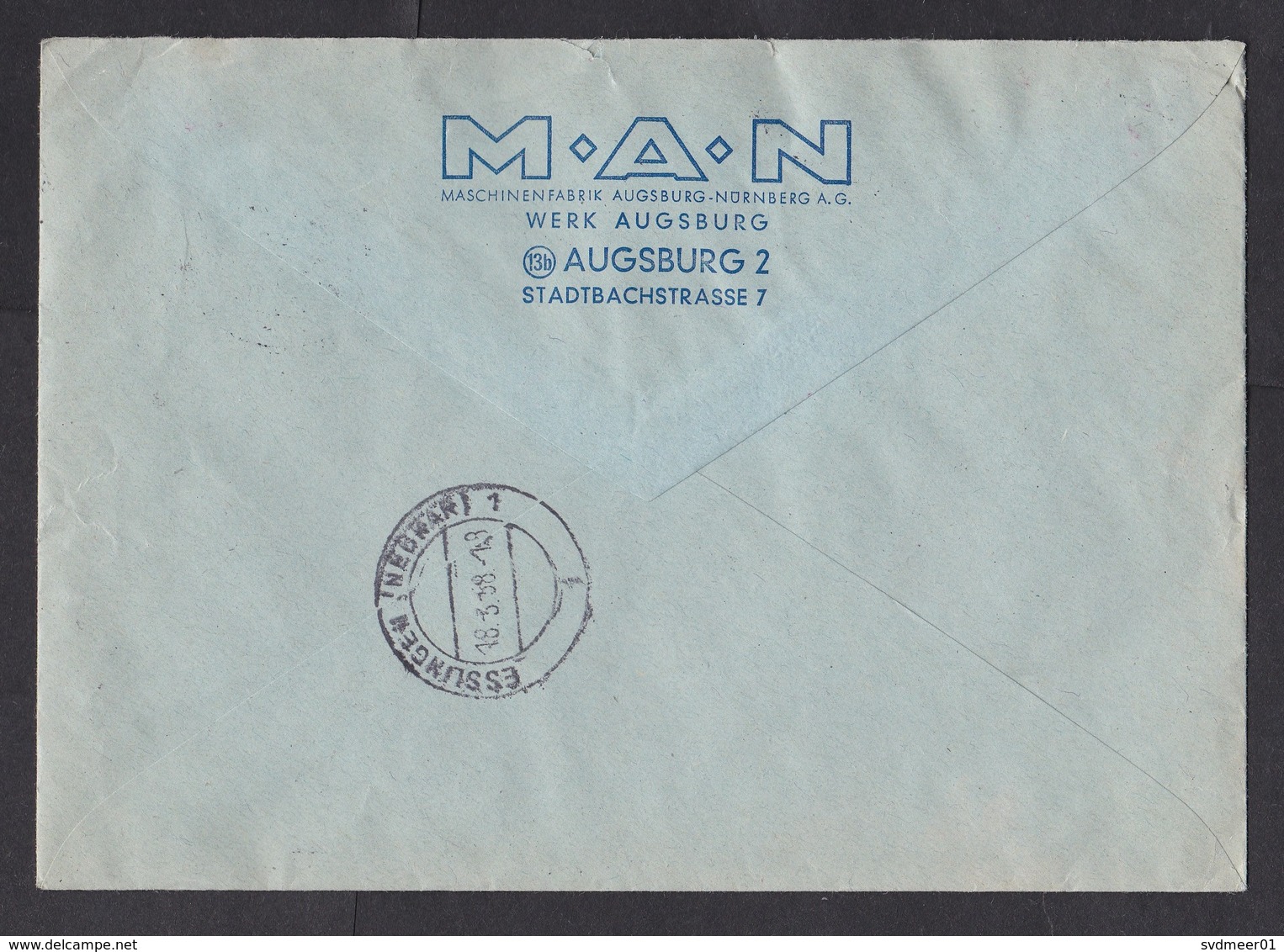 Germany: Express Cover, 1958, 4 Stamps, Diesel, Car Fuel Engine, Sent By MAN Truck Factory, Automobile (traces Of Use) - Brieven En Documenten