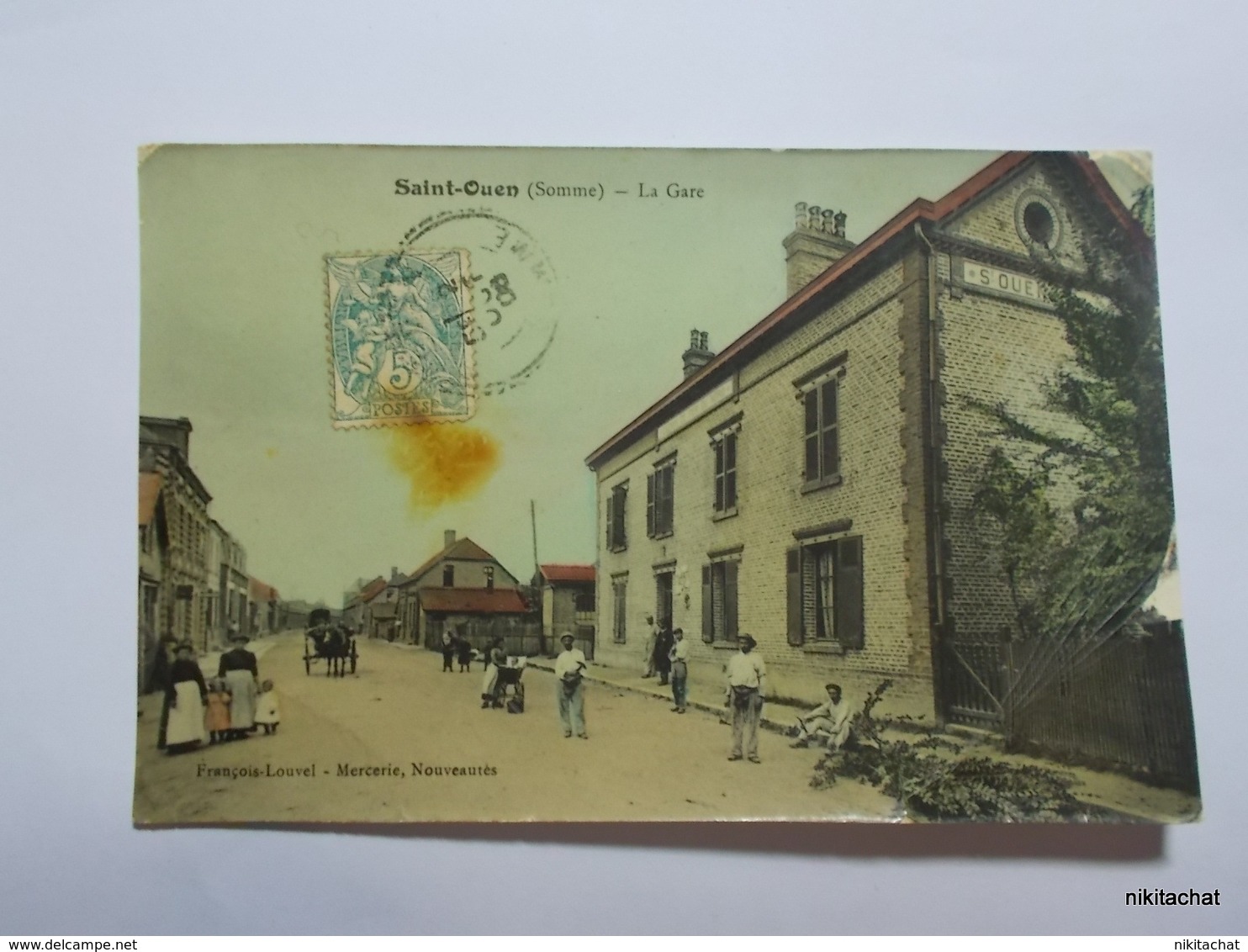 SAINT OUEN(80)-La Gare-Carte Glacée Couleur - Saint Ouen