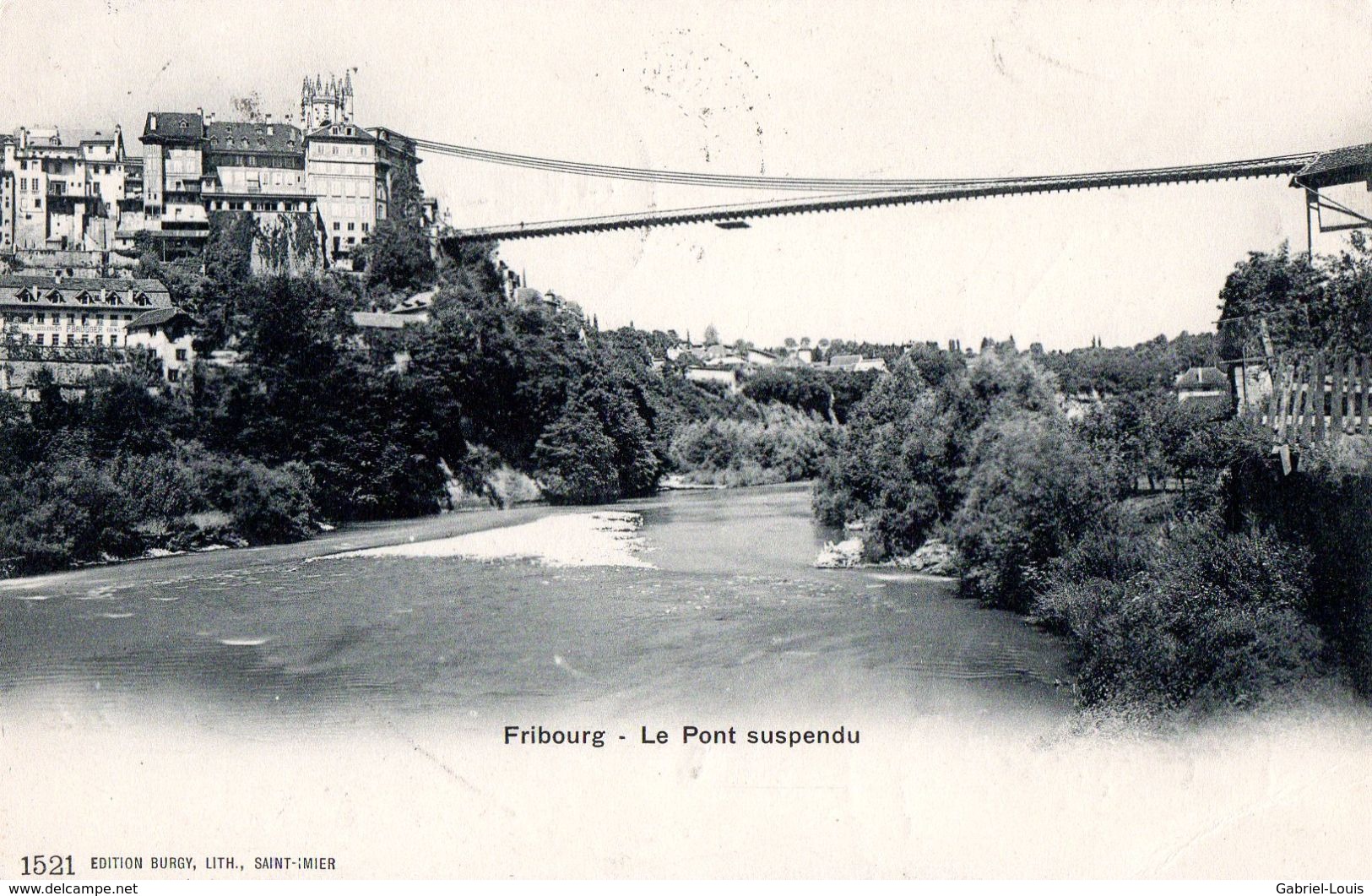 Fribourg Le Pont Suspendu - 1905 - Fribourg
