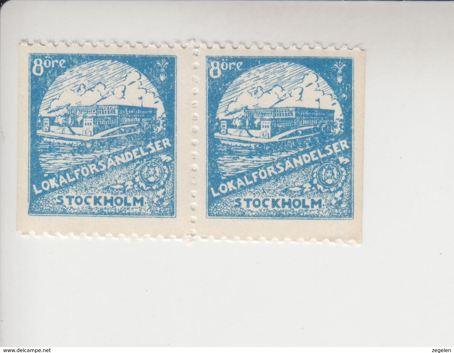 Zweden Lokale Zegels Cat. Facit Lokal Sverige Stockholm Lokal Försändelsexpedition 3 Paar Links En Rechts Ongetand ** - Local Post Stamps