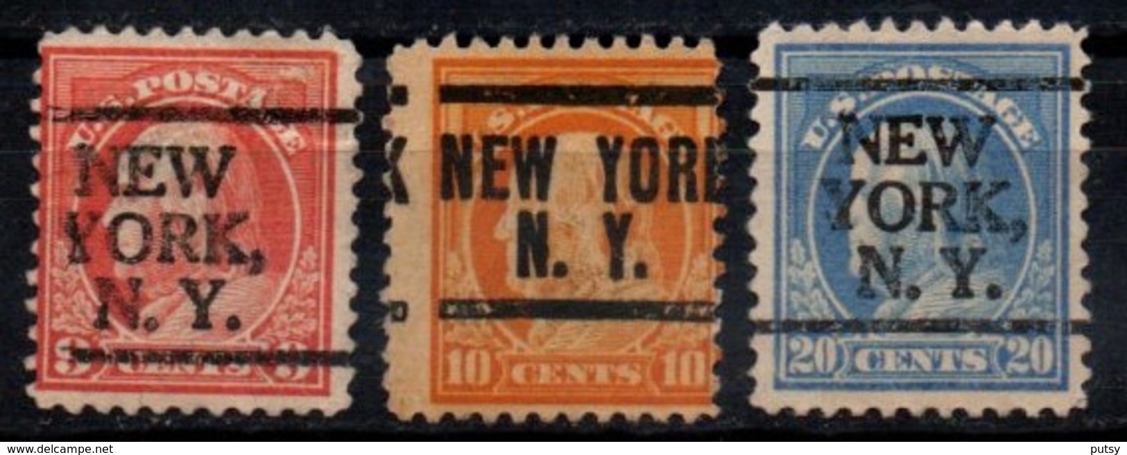 USA Precancel Vorausentwertung Preo, Locals "NEW YORK" (NY) 3 Différents. - Preobliterati