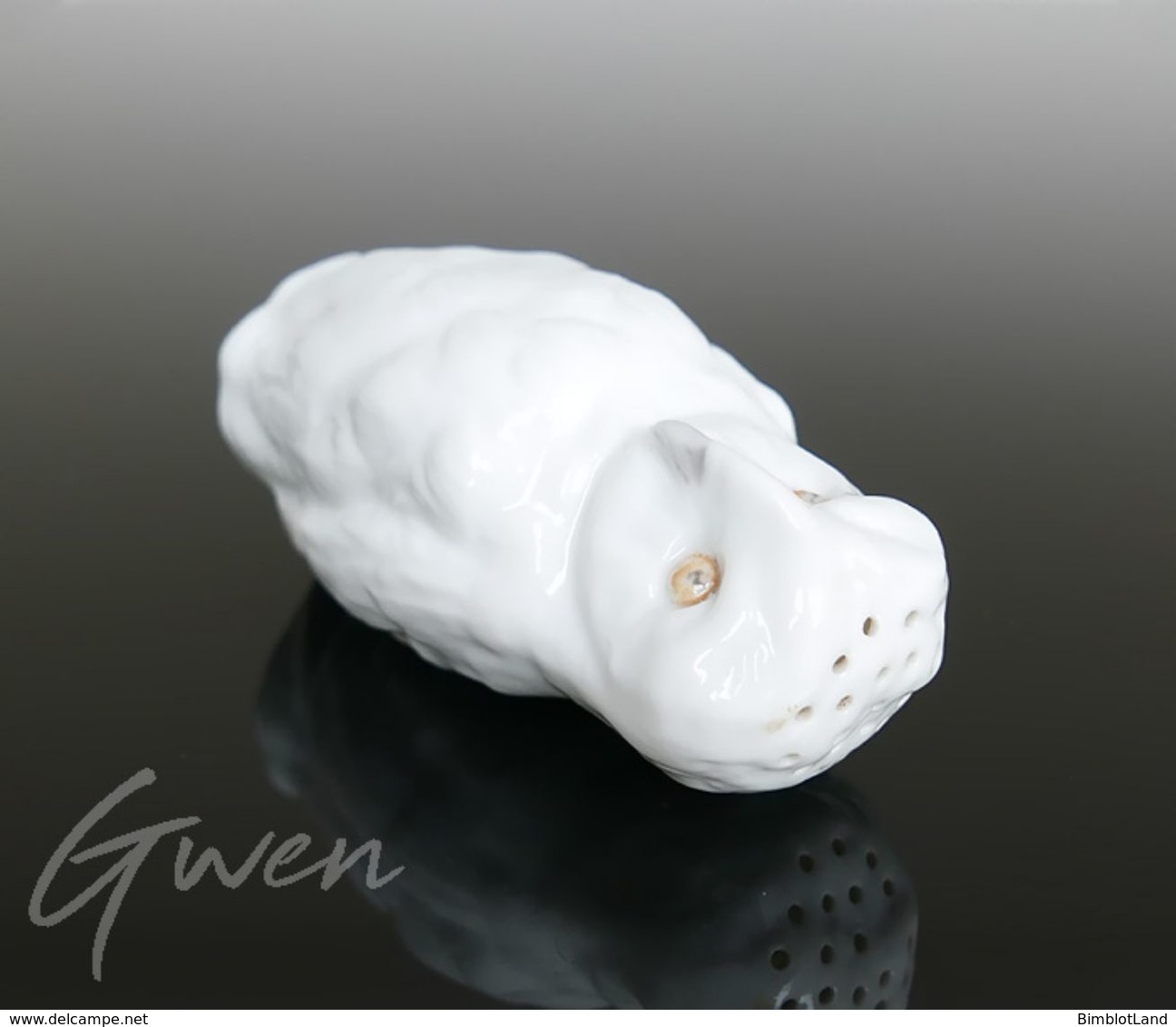 Figurine Ancienne 8 Cm Petite Chouette Salière Poivrière Porcelaine - Autres & Non Classés