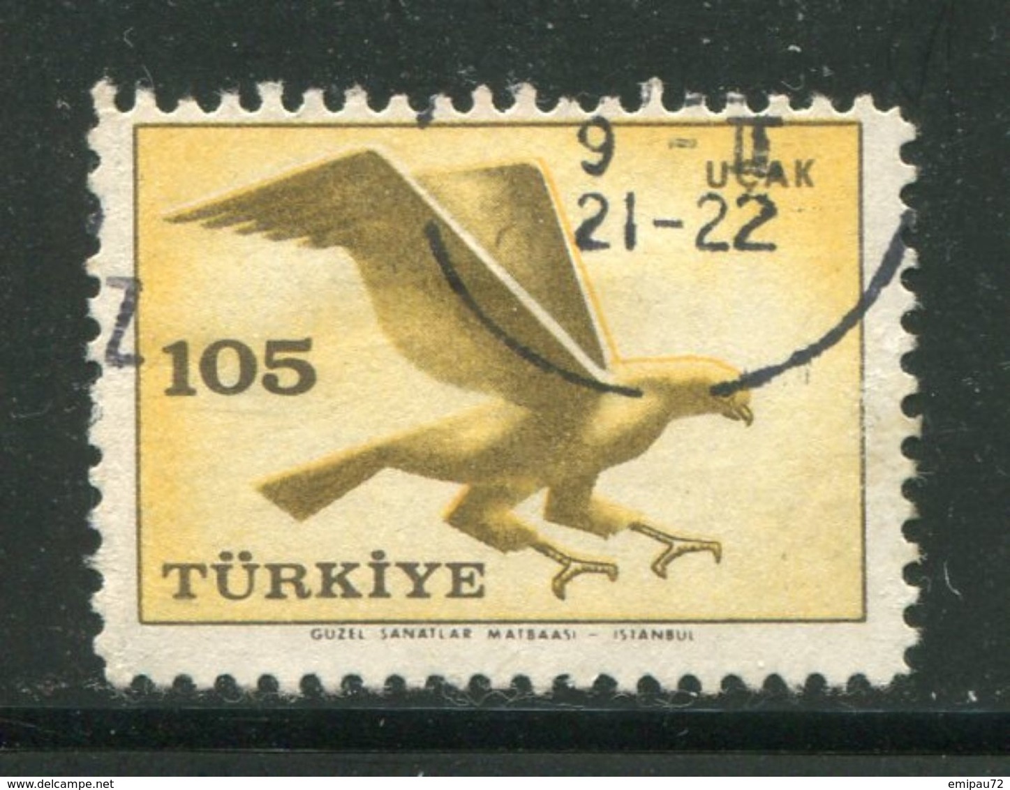 TURQUIE- P.A Y&T N°105- Oblitéré (oiseau) - Airmail