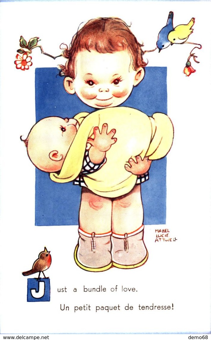 Fantaisie Enfant Bébé Naissance Oiseaux ATTWELL Illustrateur Enfants Un Petit Paquet De Tendresse - Bébés