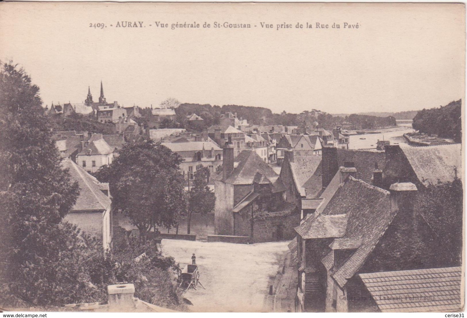 CPA  -  2409. AURAY - Vue Générale De ST GOUSTAN - Vue Prise De La Rue Du Pavé - Auray