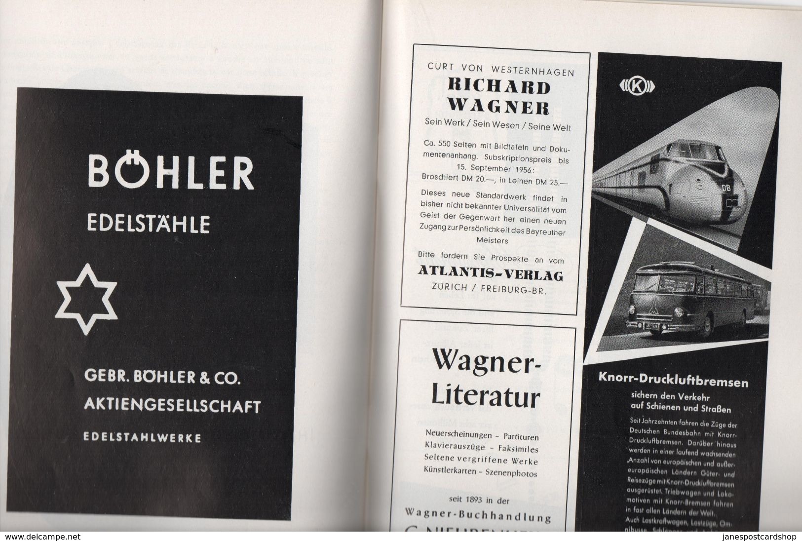 BAYREUTHER FESTSPIELE 1956 DER FLIEGENDE HOLLANDER - Good Adverts - Theater & Tanz