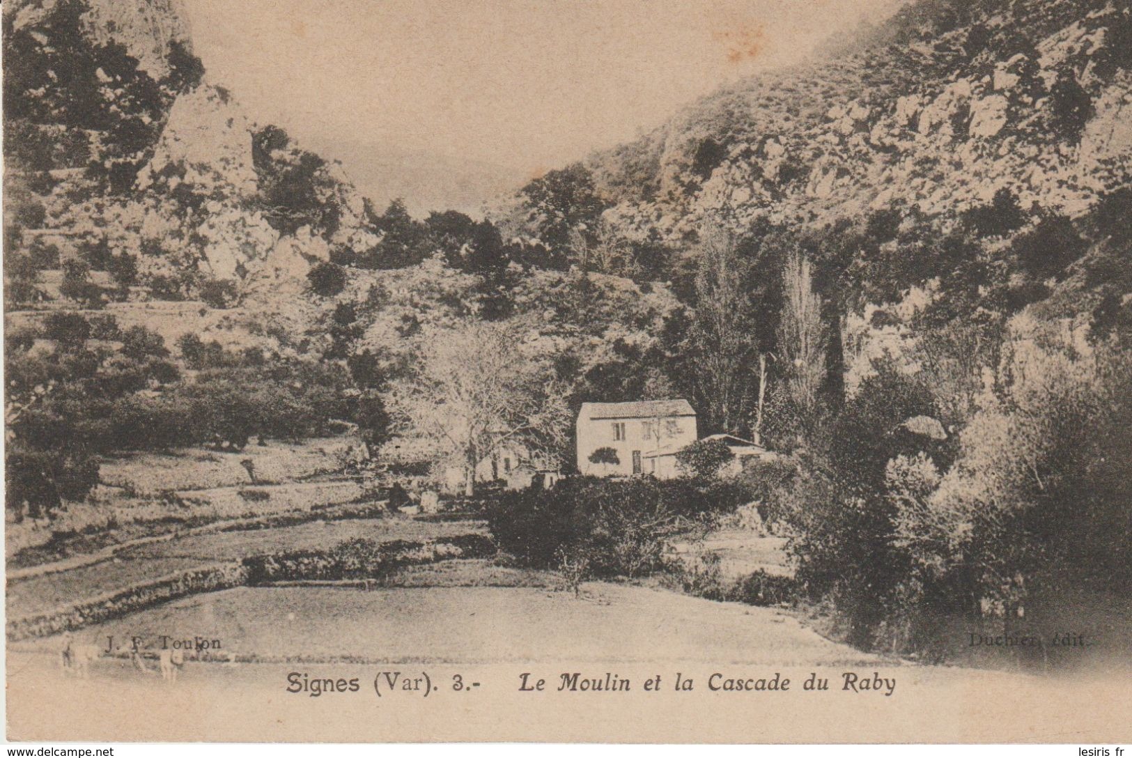 CPA -  SIGNES LE MOULIN ET LA CASCADE DU RABY - J. F. TOULON - 3 - Signes