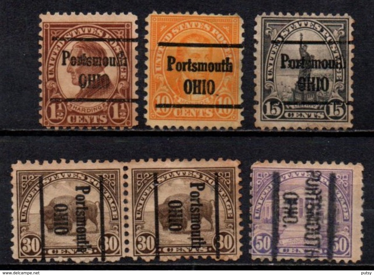 USA Precancel Vorausentwertung Preo, Locals "PORTSMOUTH" (OHIO). 6 Différents. - Errors, Freaks & Oddities (EFOs)