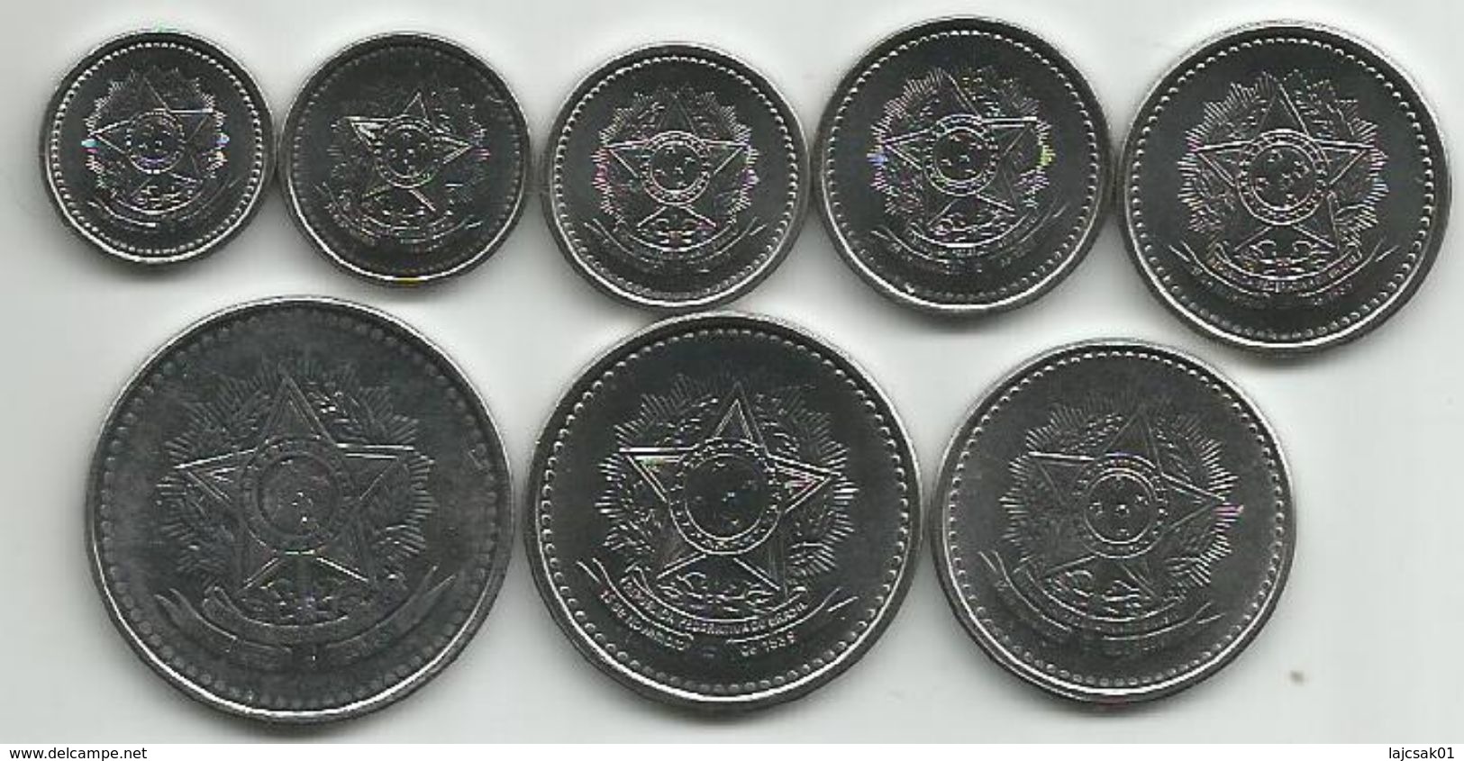 Brazil  1 5 10 20 50 Centavos 1 5 10 Cruzeiros 1986 - 1988 High Grade Set - Brésil