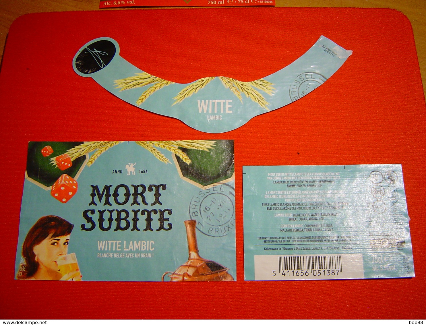 ETIQUETTE BIERE / MORT SUBITE / WHITE LAMBIC / BELGIQUE - Bière