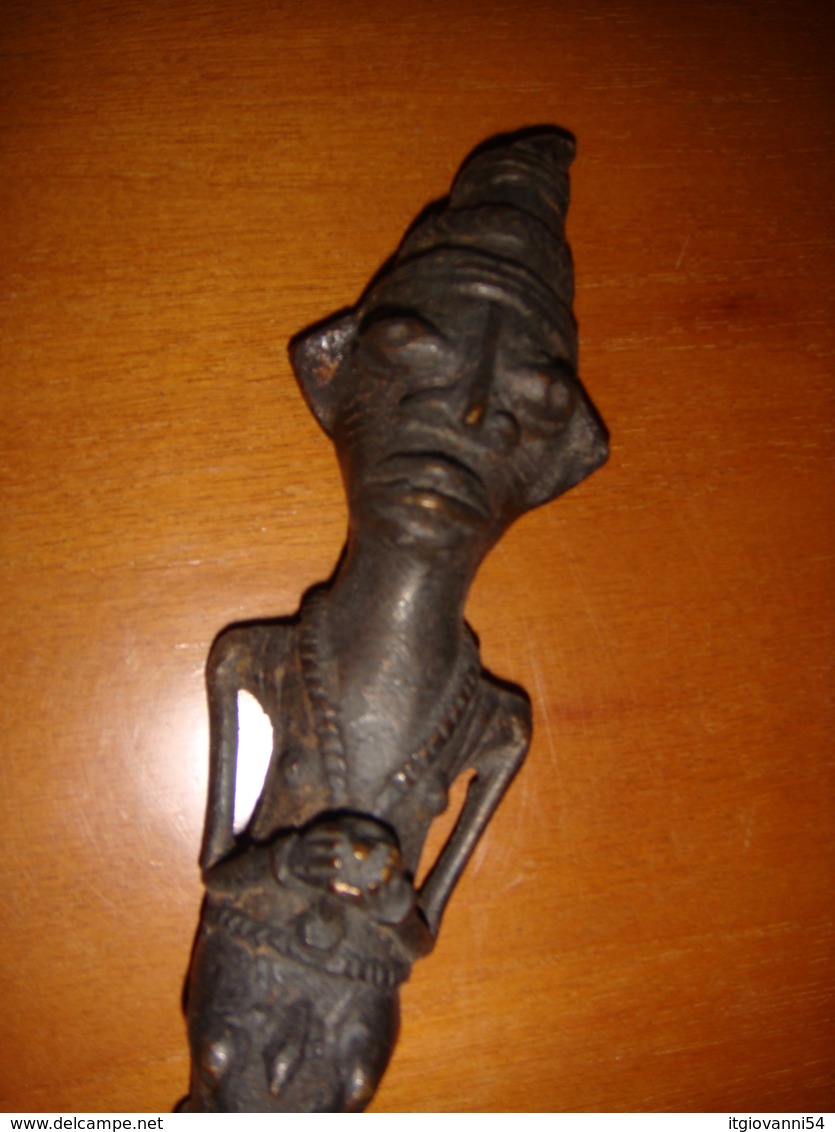 Accessorio Antico In Bronzo Per Guerriero Benin Nigeria - Arte Africano