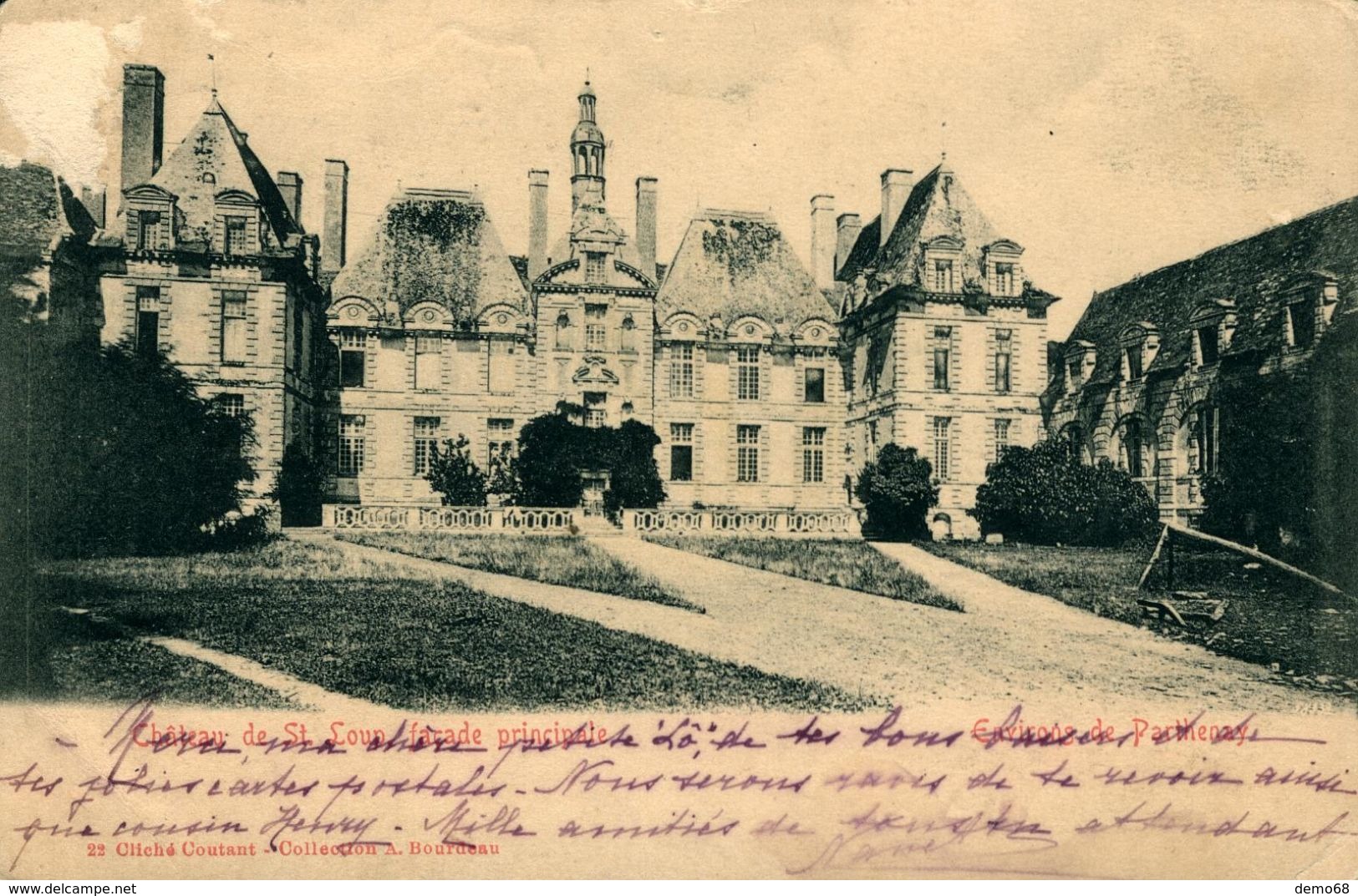 Saint Loup Lamaire CPA 79 Deux Sèvres Le Château  Carte Pionnière 1903 - Saint Loup Lamaire