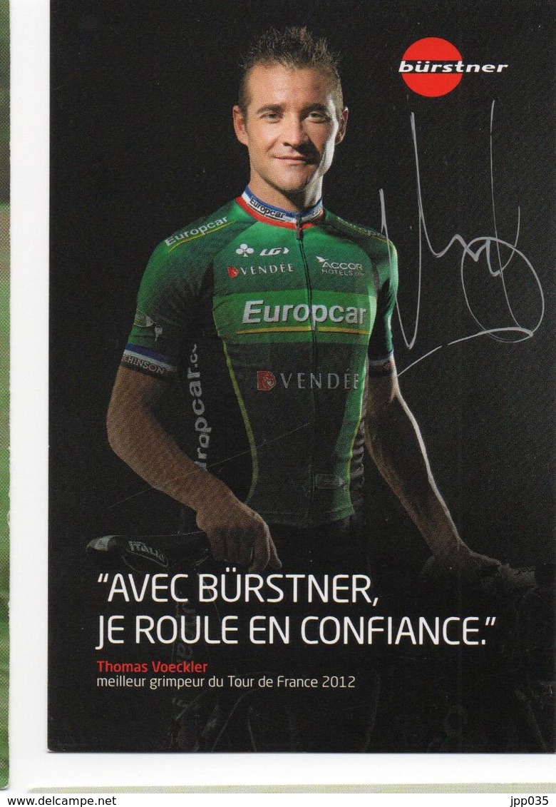 CYCLISME TOUR  DE  FRANCE  Autographe THOMAS VOECKLER - Cyclisme