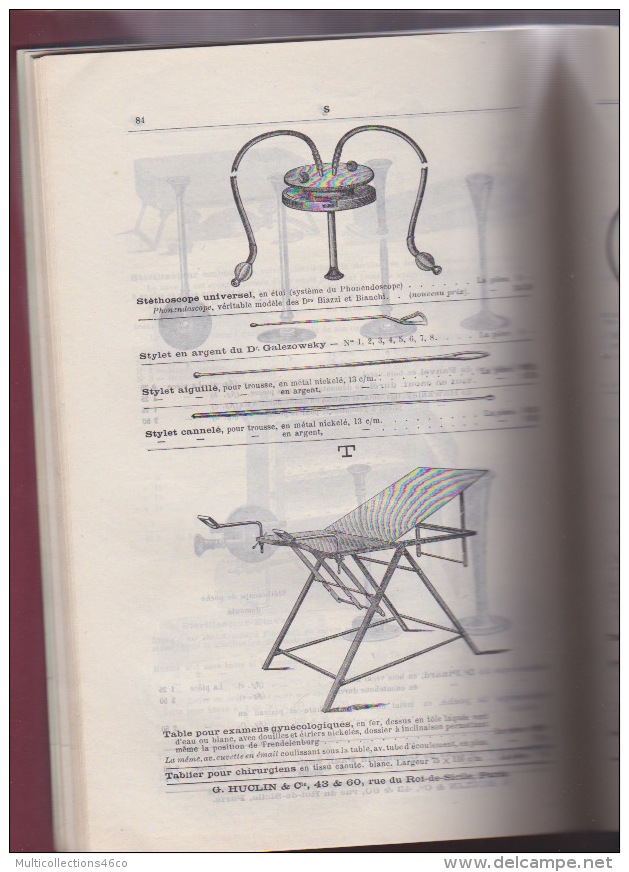 080218A MEDECINE - CATALOGUE Illustré G HUCLIN  1909 Instruments De CHIRURGIE Planche De Matériels - Matériel Médical & Dentaire