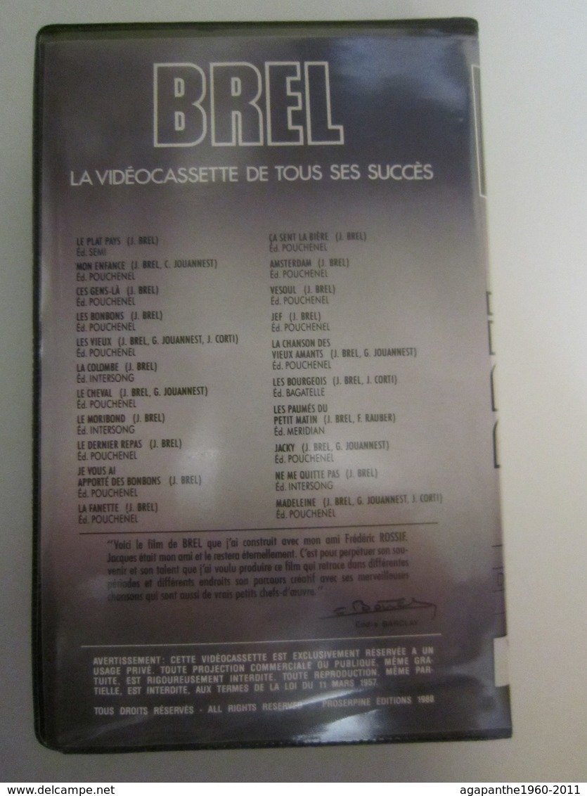 086 - CASSETTE VIDEO VHS PAL - BREL 10 ANS APRES... - Concert Et Musique