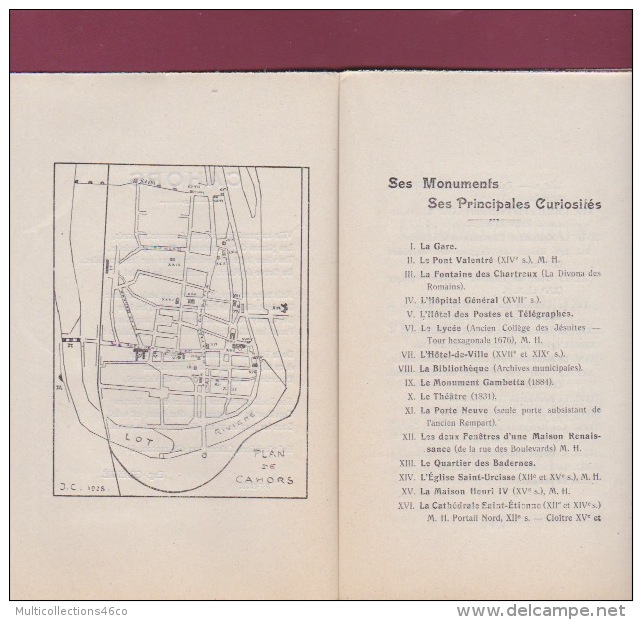 080218A REGIONALISME CAHORS - 1928 JEAN CALMON - Ses Monuments Et Principales Curiosités Avec Plan - Midi-Pyrénées