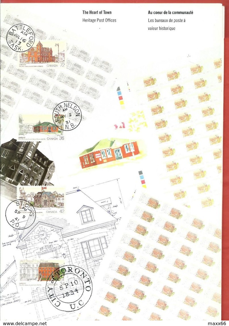 CANADA FOLDER - 1987 The Heart Of Town - CAPEX 1987 - Enveloppes Commémoratives