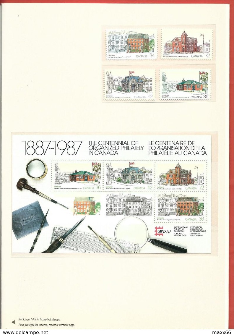 CANADA FOLDER - 1987 The Heart Of Town - CAPEX 1987 - Commemorative Covers