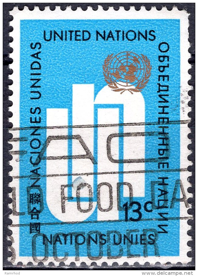 UNITED NATIONS 1967 UN And Emblem - 13c - Blue, Gold And Black FU - Gebruikt