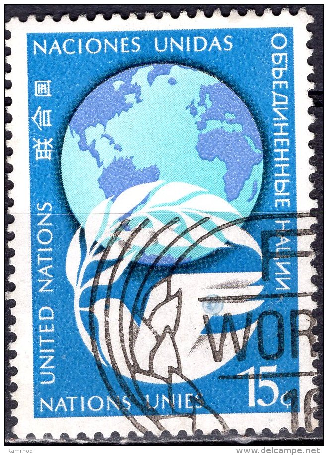 UNITED NATIONS 1979 Globe And Peace Dove - 15c Multicoloured FU - Used Stamps