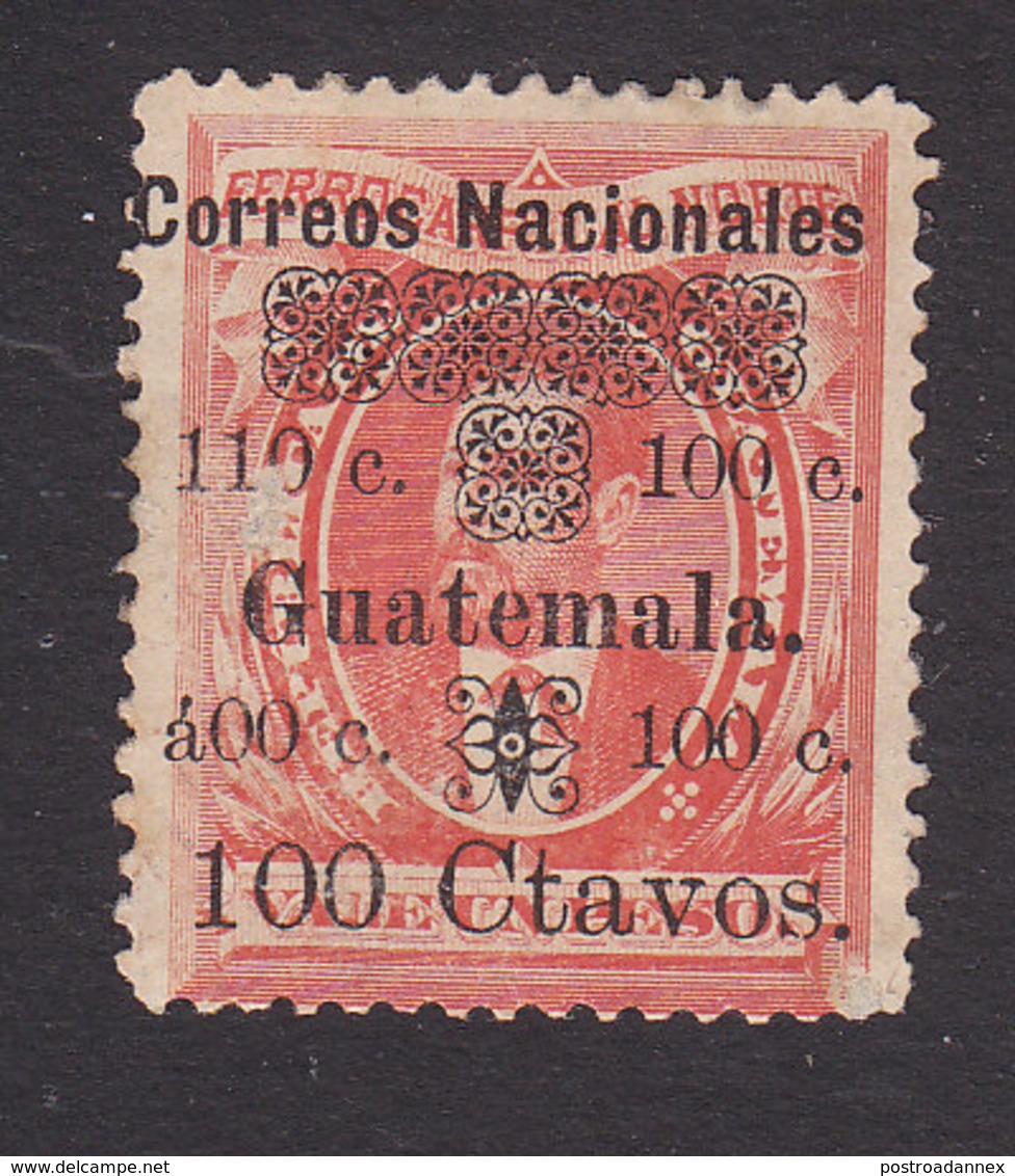Guatemala, Scott #29a, Mint No Gum, Barrios Surcharged, Issued 1886 - Guatemala