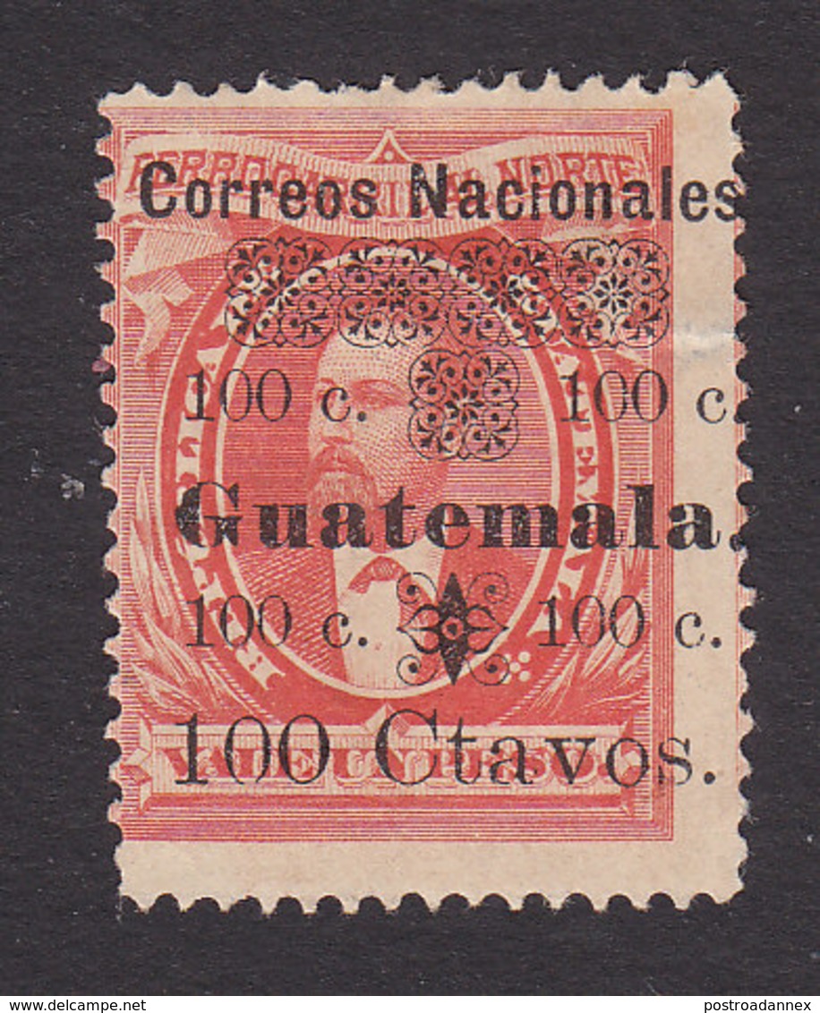 Guatemala, Scott #29c, Mint Hinged, Barrios Surcharged, Issued 1886 - Guatemala
