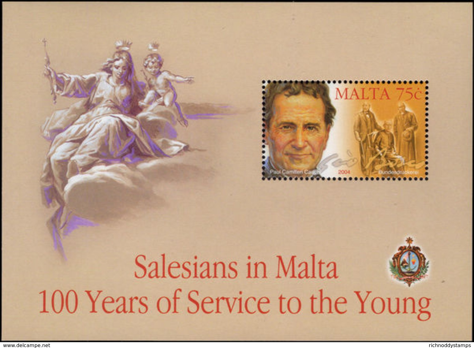 Malta 2004 Salesians In Malta Souvenir Sheet Unmounted Mint. - Malta