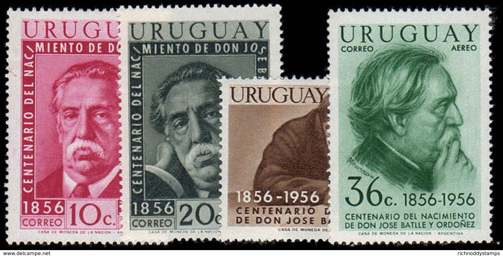 Uruguay 1956 Ordonez Air Set Unmounted Mint. - Uruguay