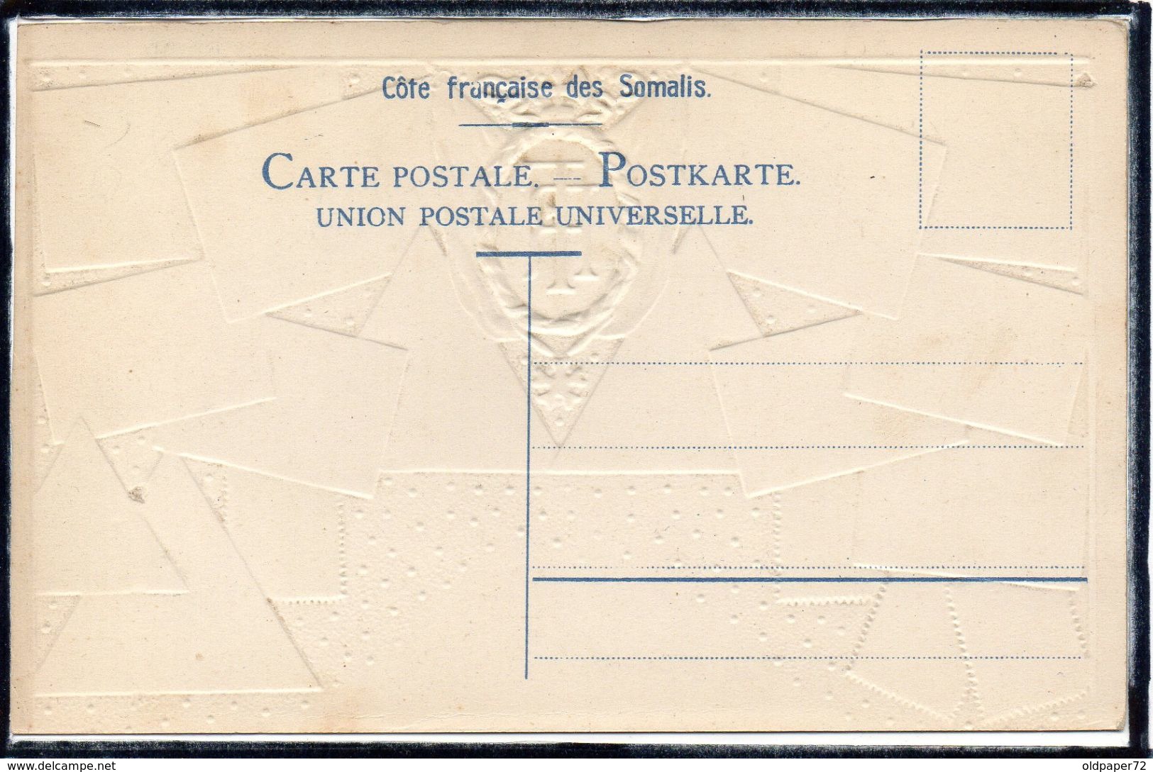 TIMBRES - REPRESENTATIONS - COTE FRANCAISE  DES SOMALIS - DRAPEAU - CPA GAUFFREE - Timbres (représentations)