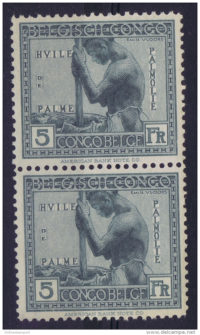 Belgian Congo: OBP 116 Pair Postfrisch/neuf Sans Charniere /MNH/**  1923 Second Stamp Small Thin Spot - Nuovi