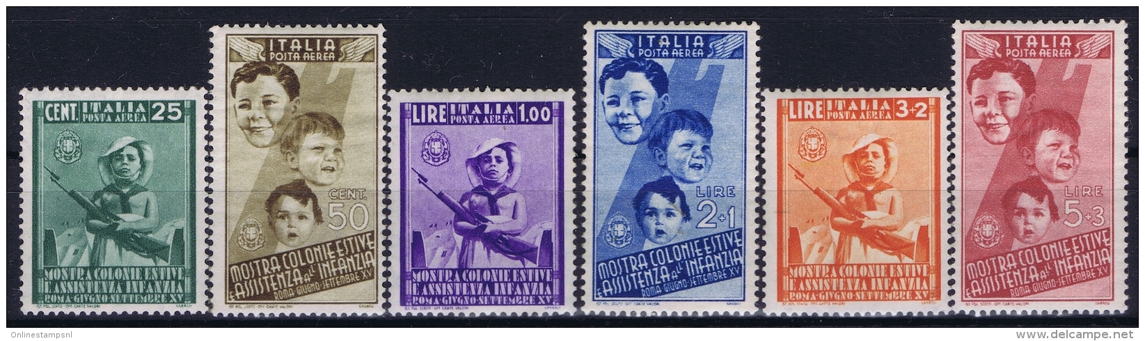 Italy: Sa A100 - A105  Mi 570 - 575 MH/* Flz/ Charniere Airmail - Poste Aérienne