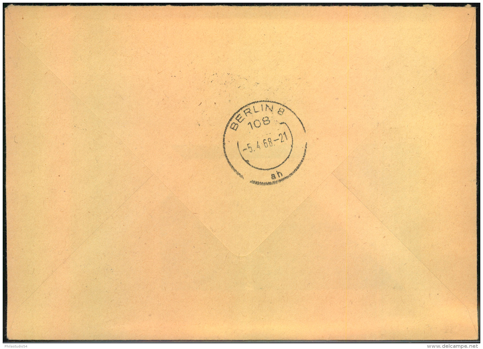 1968, ZKD-Brief Mit Absender ""Versorgungskontor Papier Und Bürobedarf"" ""BERLIN 17-1017"", Rot/schwarzer Aufkleber ""A - Otros & Sin Clasificación