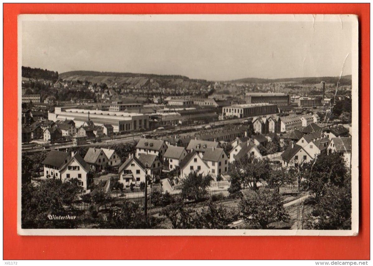 GBV-31  Winterthur  Photoglob-Wehrli. Gelaufen In 1937.  Eckfalte - Laufen-Uhwiesen 