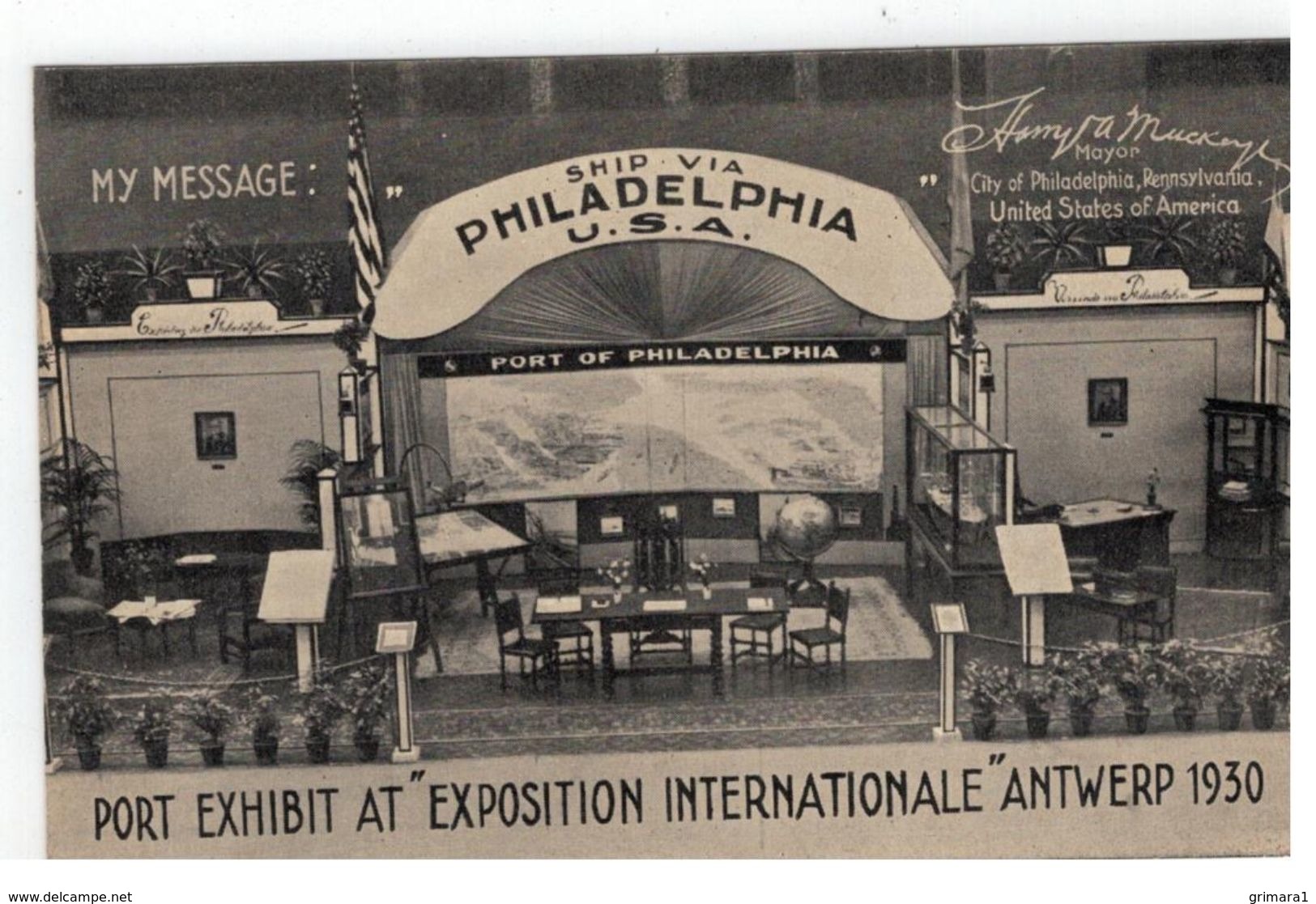 SHIP PHILADELPHIA U.S.A. Port Exhibit At "Exposition Internationale" Antwerp 1930 - Antwerpen