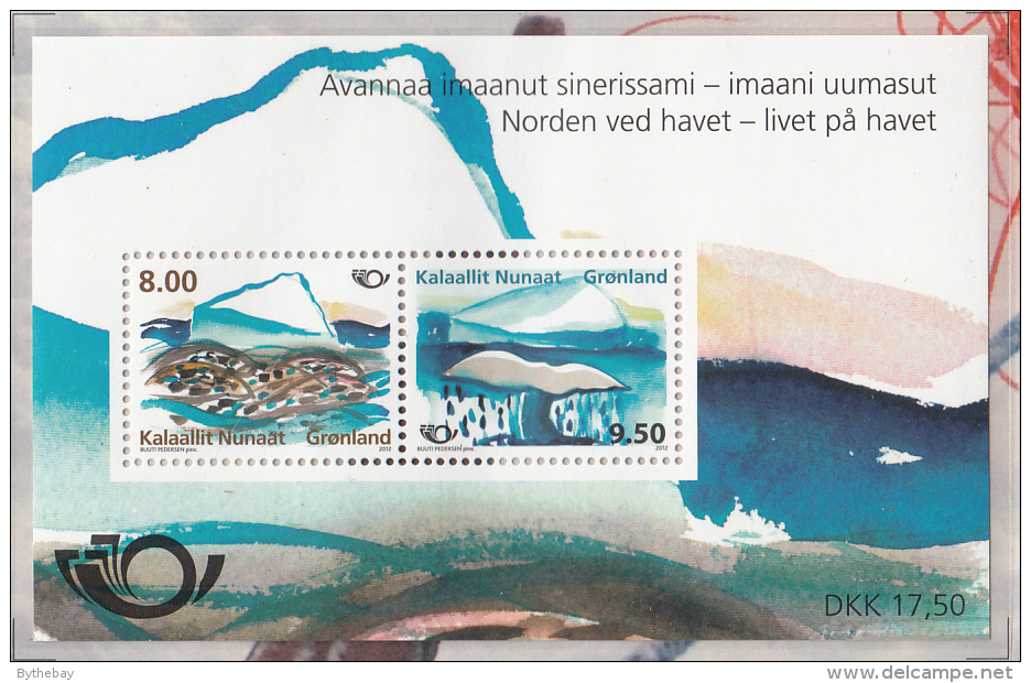 Greenland MNH 2012 Scott #615a Souvenir Sheet Of 2 Iceberg, Whale Tail - Buuti Pedersen - Coastline Scenery - Neufs