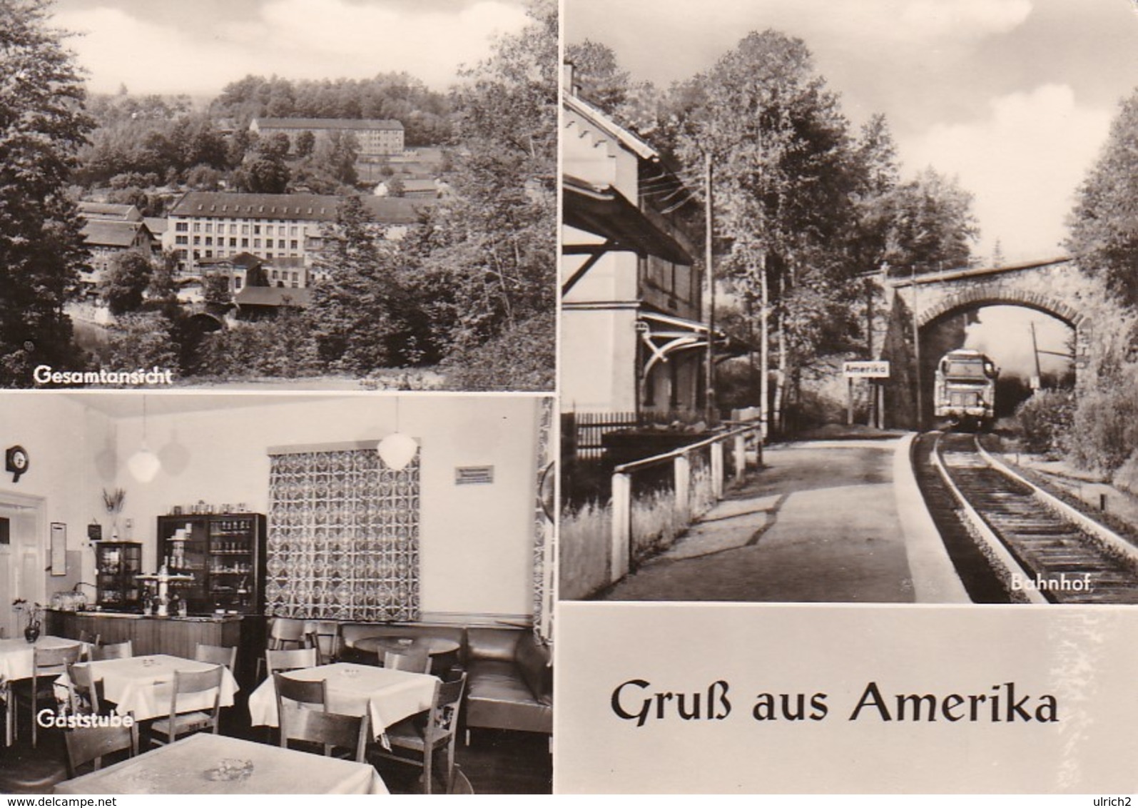 AK Gruß Aus Amerika Bei Penig A.d. Mulde - Mehrbildkarte - Gesamtansicht Bahnhof Gaststube (34036) - Penig