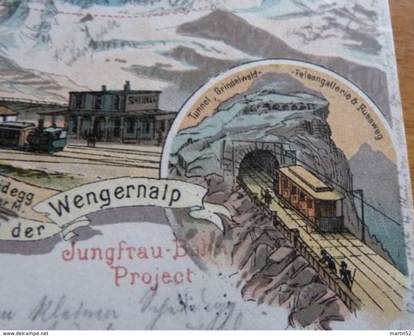 GRUSS Von Der Wengernalp Mit Jungfrau-Bahn Projekt, Tunnel & Elevator Mit O WENGERNALP-SCHEIDEGG 15.VIII.97 - Stations With Trains