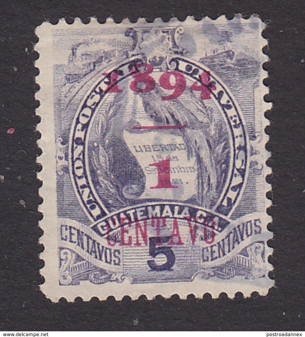 Guatemala, Scott #57b, Used, National Emblem Surcharged, Issued 1894 - Guatemala