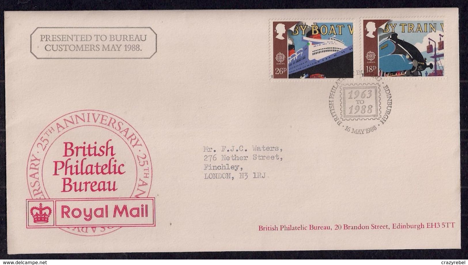 GB 1988 QE2 26p & 18p Stamps On Comm. Cover 25th Anniv.Philatelic Bureau Edinburgh Pmk ( D1056 ) - Cinderellas